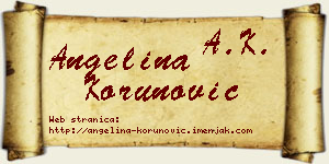 Angelina Korunović vizit kartica